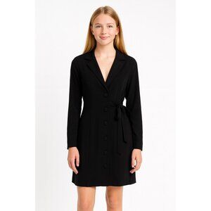 NWT City Studio Junior Black Button-Front Black Blazer Dress Size XS